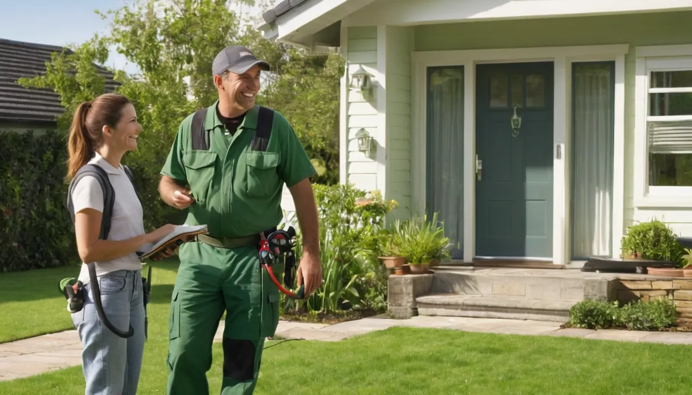 A friendly provider talking with a homeowner at the front door of a house in Maryland Heights